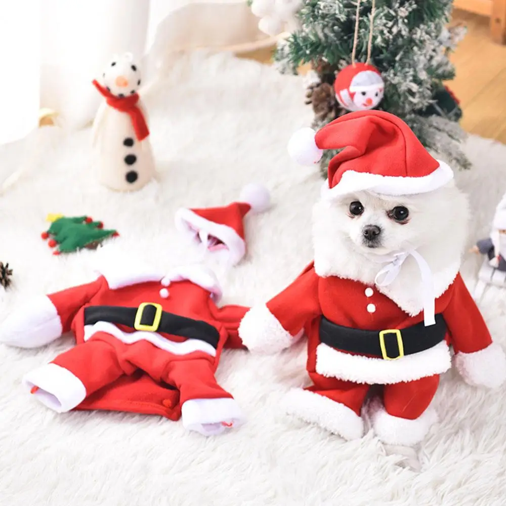 Christmas Costume For Dog Clothes Santa Claus Outfit Pet Dress Up Jumpsuit Cosplay Clothes Cute Festival Winter Dog Clothes view 6