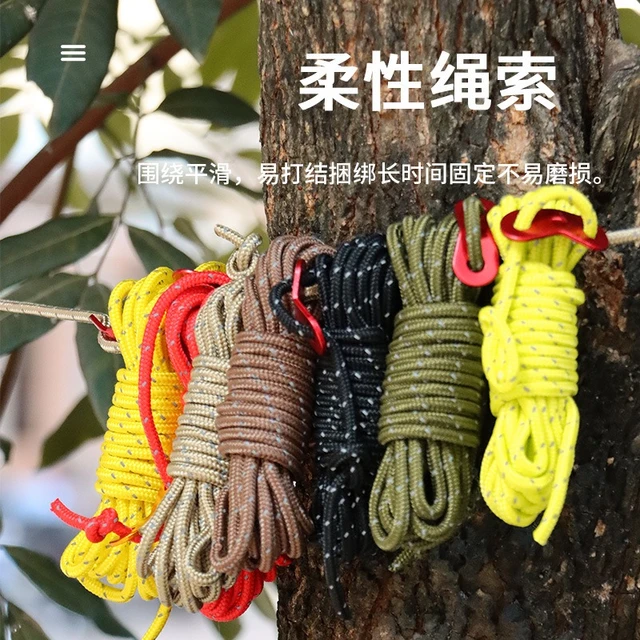 Thick wind rope outdoor canopy wind rope support rod fixed rope 4 meters  tent light camp rope adjustment rope - AliExpress