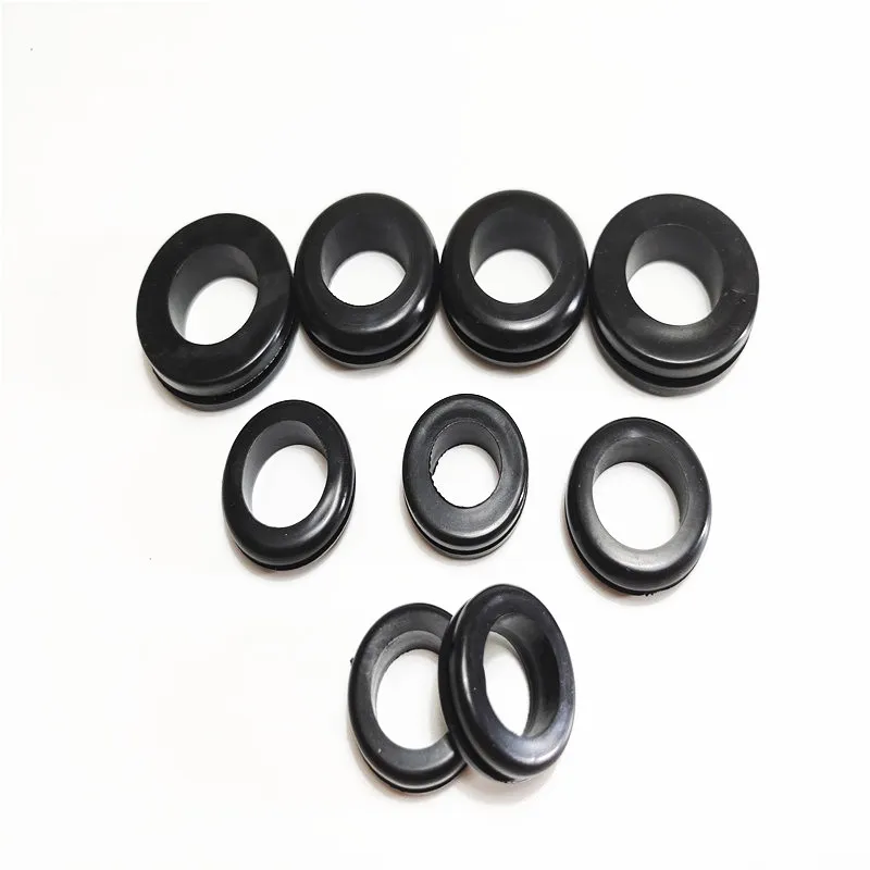 ROHS certificated from 100PCS to 2000PCS Asian type black rubber grommets wire protective grommets rubber bushing rings