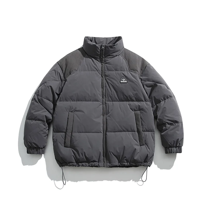 Description Picture 3 of itemMen/Women Japanese Style Stand Collar Fluffy Down Jackets Autumn Winter Thickened Warm Windproof Loose Casual Zipper Parkas Coat