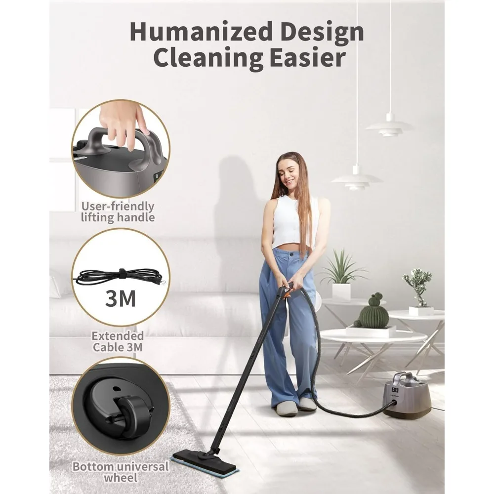 Powerful 293°F Multipurpose Steam Mop with 58 PSI for Home, 500ml Capacity, Heavy Duty Cleaner for Carpets and Floors