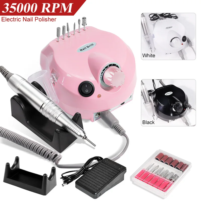 35000 RPM Electric Nail Drill Machine Mill Cutter Sets for Manicure Nail Tips Manicure Electric Pedicure File nail drill nail drill set nail drill kit