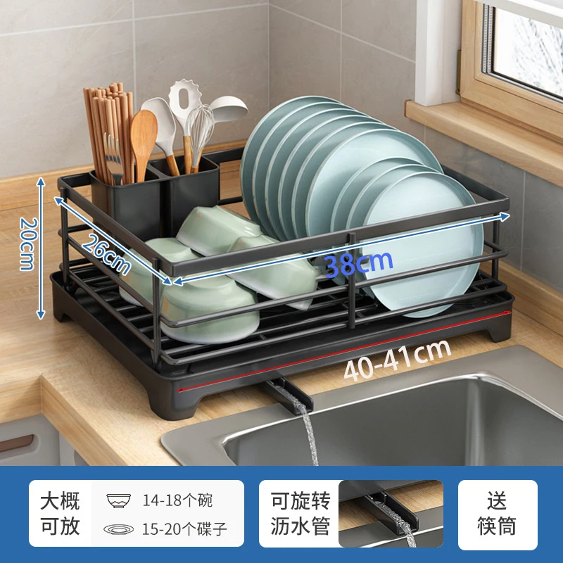 Kitchen Utility Dish Drainer Double Layer Drain Dish Drying Rack Divided  The Grid Dish Rack Card Slot Design Cutlery Holder - AliExpress