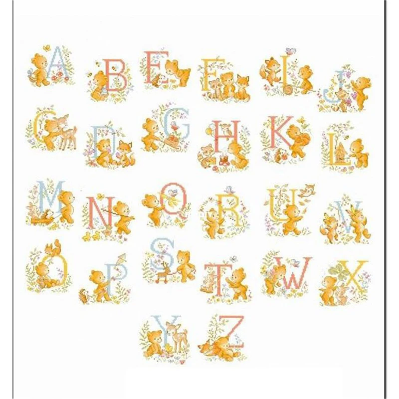 ABC KREUZSTICHBILDER アルファベット　クロスステッチ アルファベット刺繍クロスステッチ ABCサンプラー すみれ