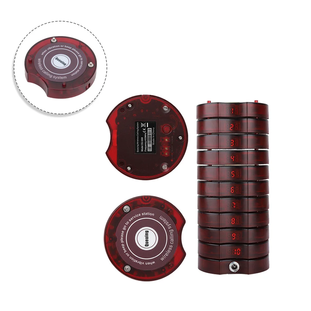 For SU-668 Pager 10 Pcs Long Distance Wireless Guest Paging Queuing System Receiver For Bar Church Nursery Rstaurant Cafe