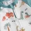MISOWMNJOY Summer Baby Long Sleeve Swimwear Fashion Toddler Boys Rash Guard Swimsuit Dinosaur Print Zip Beachwar with Swim Cap 5