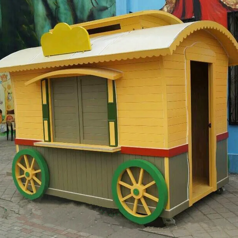 Outdoor ticket kiosk, anti-corrosive wood kiosk, chalet scenic spot mobile truck, outdoor milk tea house shop customizatio