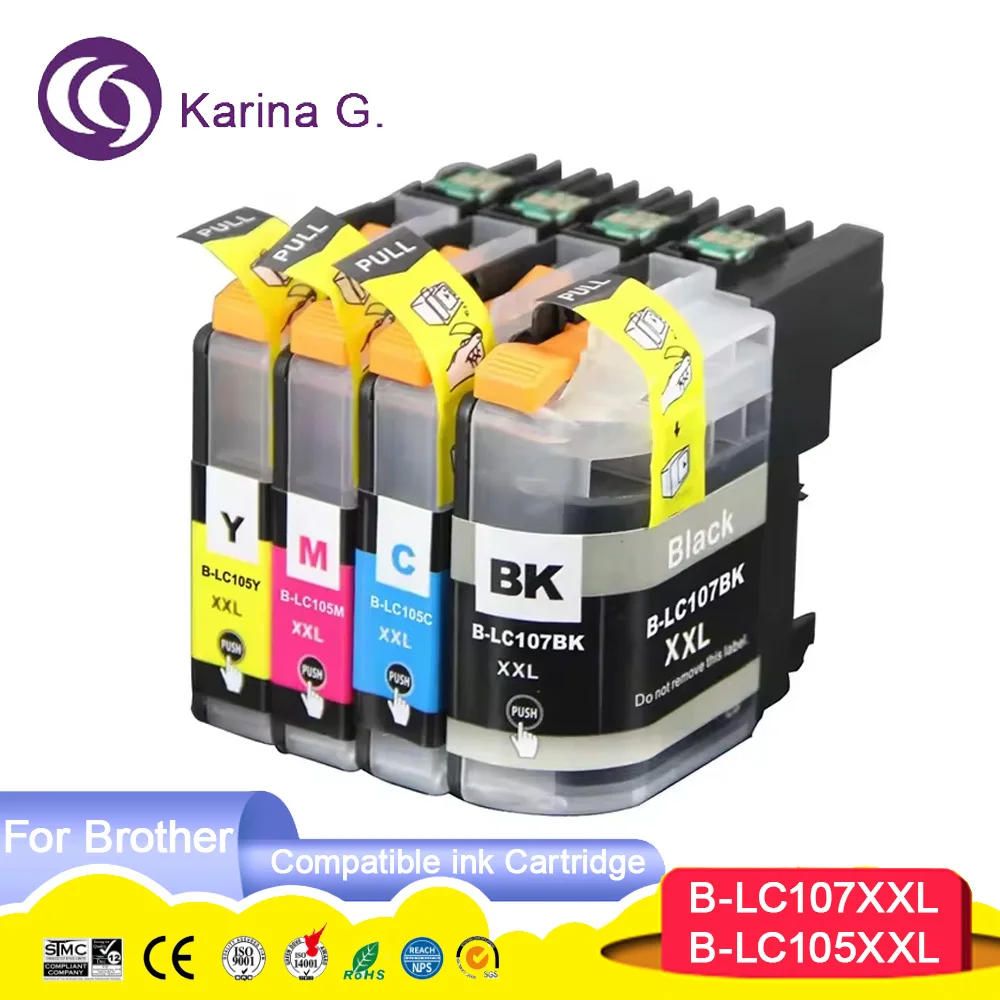 LC105 LC107 Premium Compatible Color Inkjet Ink Cartridge for MFC-J4710DW/ J461