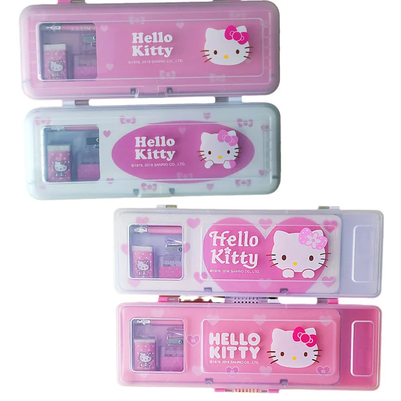 Kawaii Sanrios Hellokittys Anime Stationery Box Cute Cartoon Student
