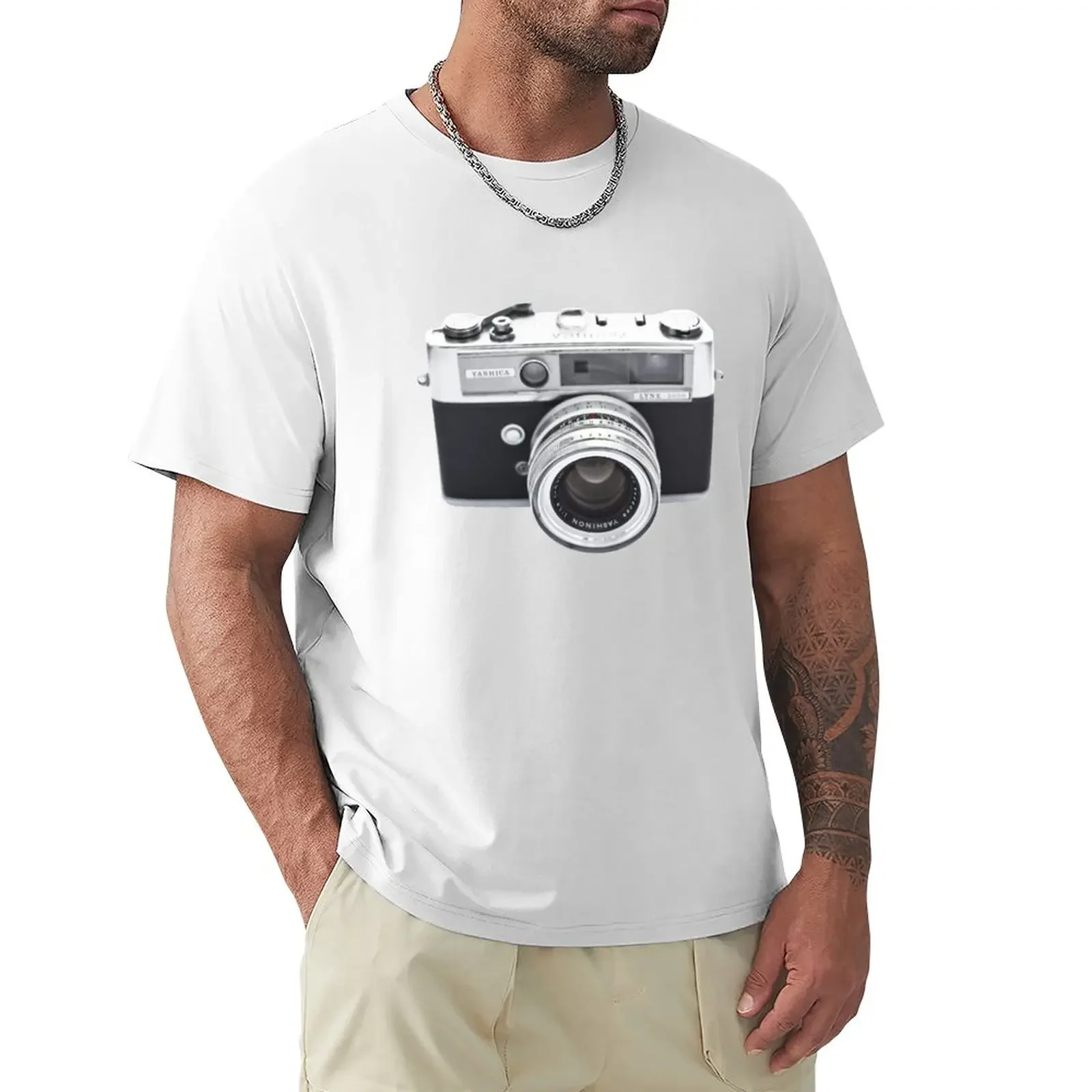 Vintage Camera Yashica T-Shirt Anime Clothes Blanks New Edition Manica Corta Tee Men