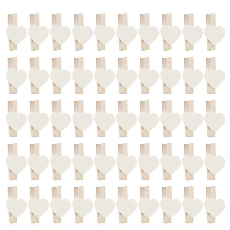 Luxvara Lot de 100 Pinces à Linge en Bois Mini, Clips Colorés avec Corde de Jute et Crampon, Pinces à Linge en Bois en Forme de Étoiles Fleurs, Pince Décoratives pour Déco