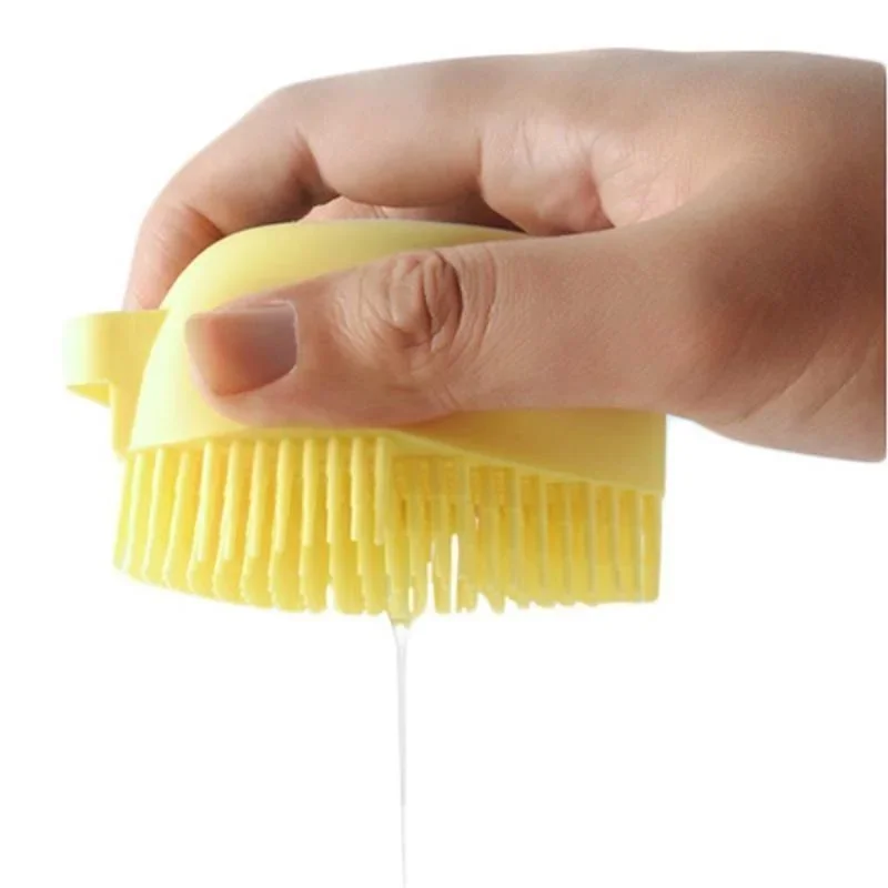 Siliconen badborstel voor honden en katten zachte massage tool_voghion.com