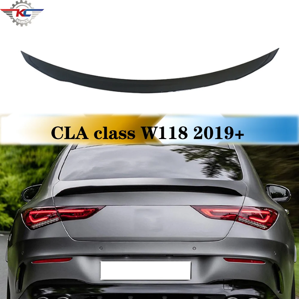 Per Mercedes Classe Cla W118 Cla118 C118 2019 + Abs Nero Lucido Spoiler Posteriore Tronco Ala