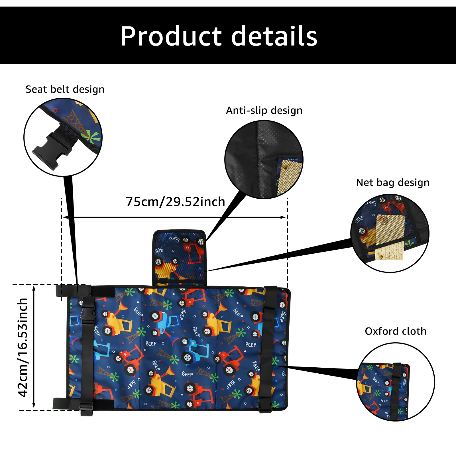 Kids Travel Airplane Pedal Bed Portable Seat Baby Hammock Extender Anti-Slip Design Stickers Oxford Cloth Leg Rest