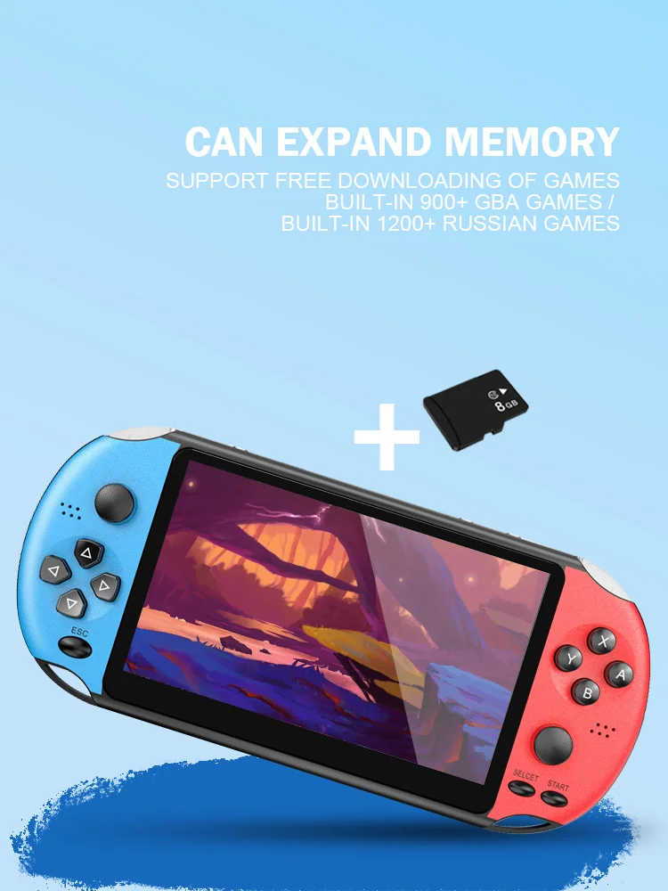 X1 / x9 / X12 handheld game console PSP nostalgic GBA / NES handheld game console 5-inch large screen handheld