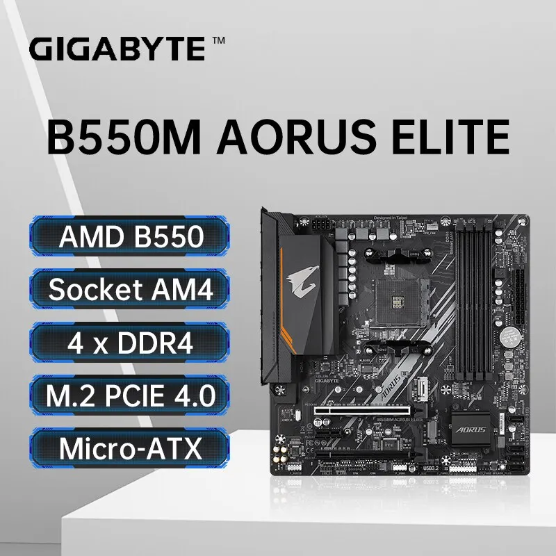   GIGABYTE AORUS ELITE 마이크로 ATX B550 DDR4 4733(OC) MHz M.2 PCIe 4.0 AMD Ryzen 5000 시리즈 AM4 마더보드, B550M, 신제품 