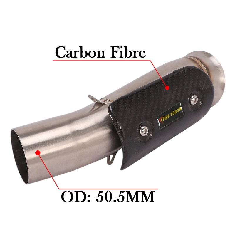 For KTM DUKE 790 890 890R 2018 - 2023 Motorcycle Exhaust Escape Moto Middle Link Pipe Carbon Fiber Cover Connection 51MM Muffler - Image 2