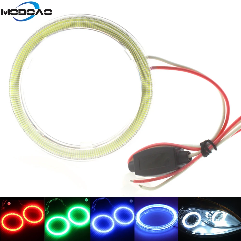 Cob Angel Eyes Halo Ring Car Motorcycle Drl Fendinebbia Led Lampadina Per Fari Dc 12V