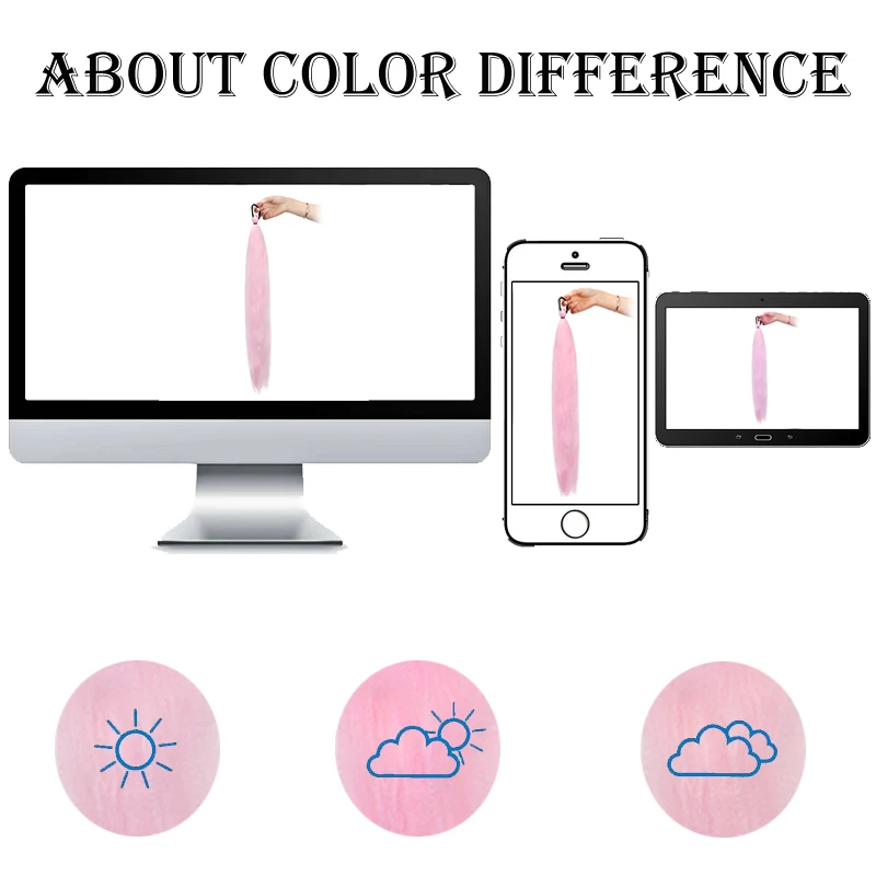 Selection of ombre color variations