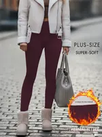 Plus Size Super Soft Fleece Lined Leggings Women, Workout Yoga Running Thermal Warm Pants For Running