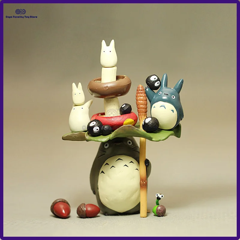 

Miyazaki Hayao Totoro Series Anime Figure Kawaii Pvc Figures Mini Statue Cute Toys Room Ornaments Assembled Toy Gifts For Kids