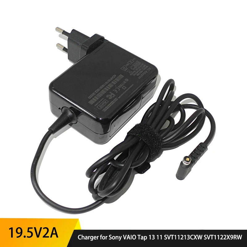 Tablet Charger 19.5V 2A for Sony VAIO Tap 13 11 SVT11213CXW SVT1122X9RW SVT1122Y9EB SVT11229CKB SVT1122X9RW Flip Adapter