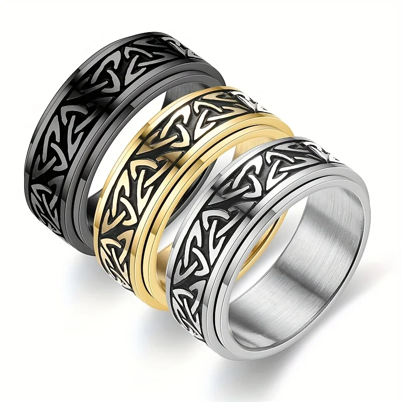 Fashion Titanium Steel Ring - Celtic Knot Detail