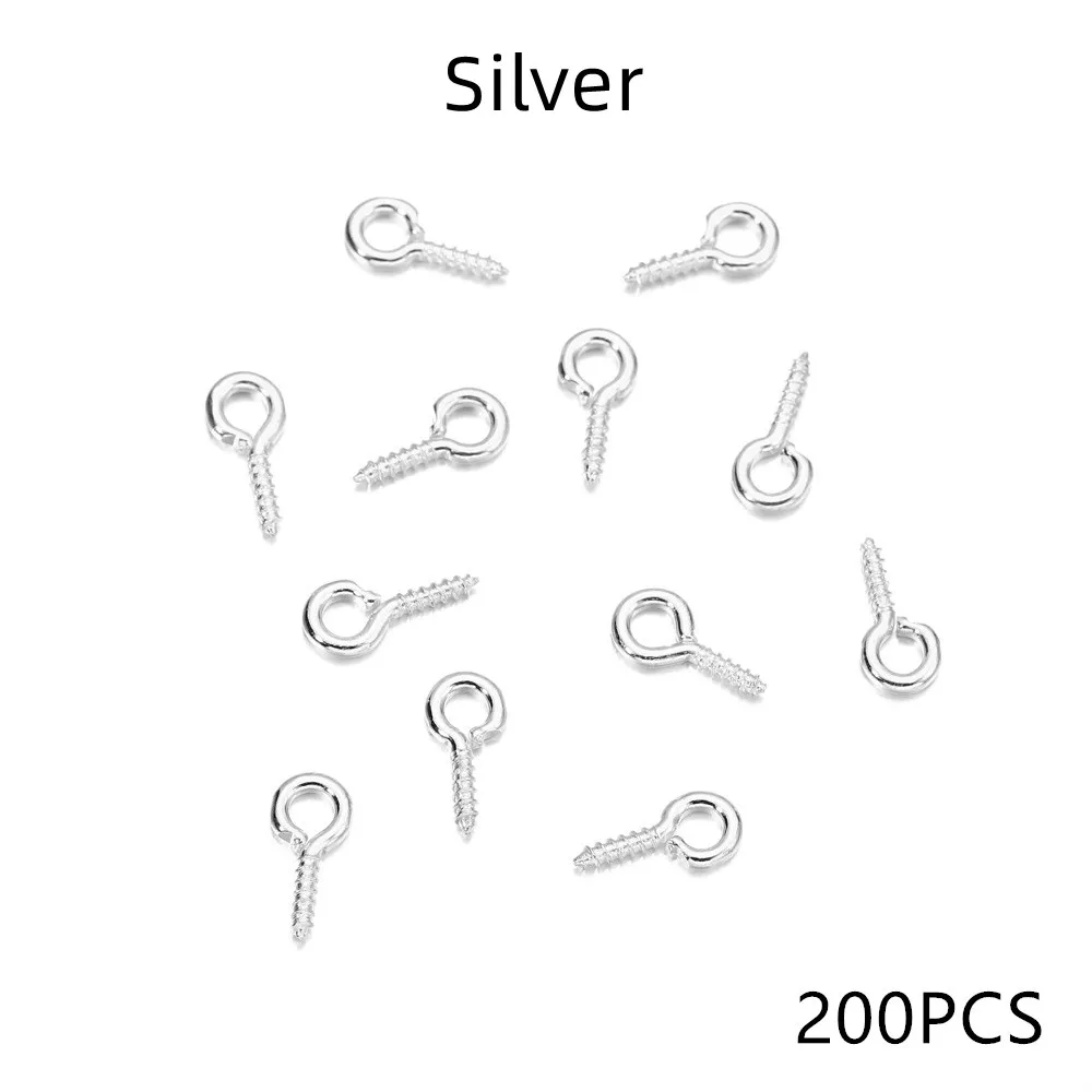 100-200pcs Small Tiny Mini Eye Pins Eyepins Hooks Eyelets Screw Threaded Gold Clasps Hooks Jewelry Findings For Making DIY 