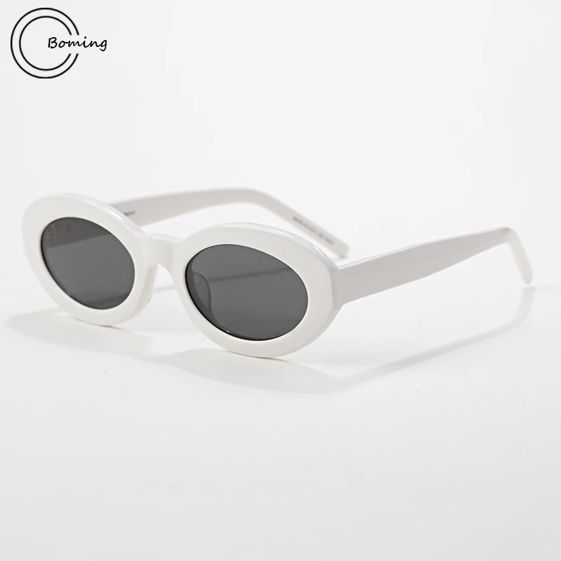 

Luxury brand SLM136 tortoise acetate sunglasses men oval fashion eyeglasses UV400 outdoor handmade women top quality SUN GLASSES