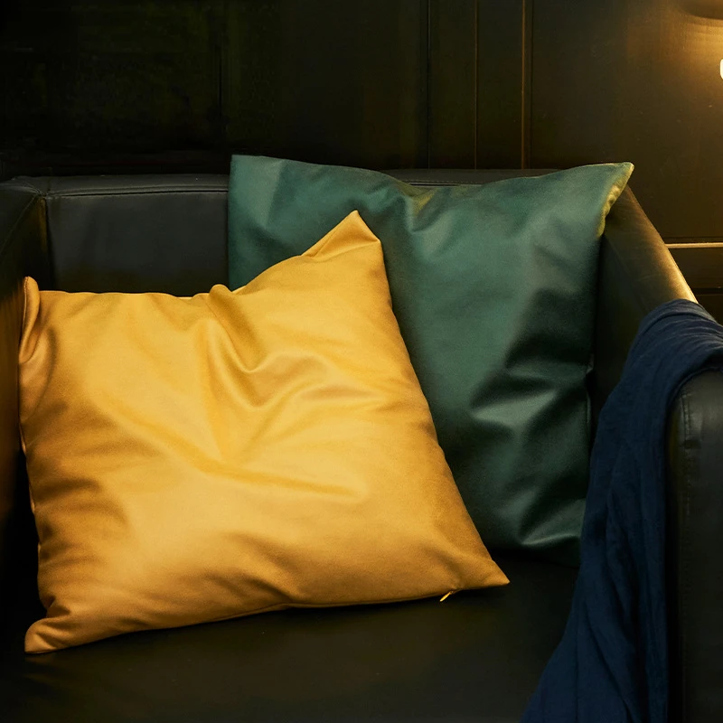 

Modern Minimalist Faux Leather Technology Fabric Pillowcase Soft and Scratch Resistant Solid Color Pillowcase Cushion Cover