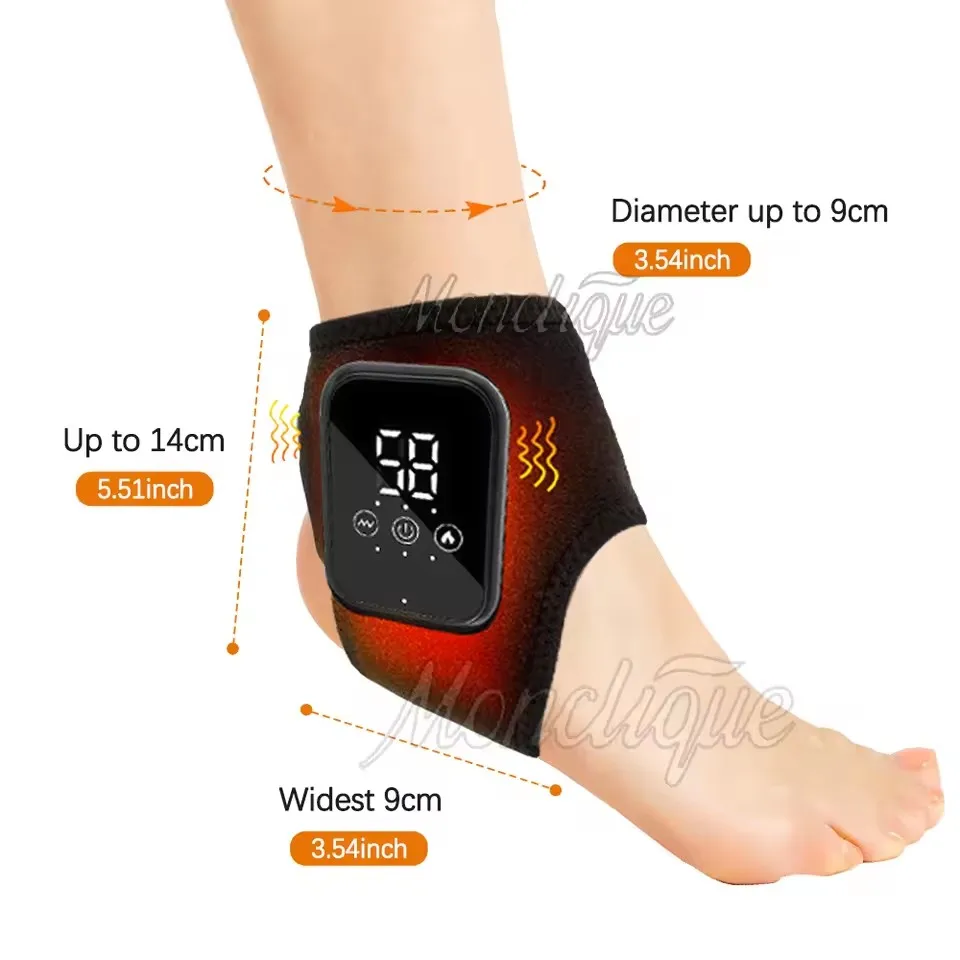 Adjustable Foot Ankle Hand Heat Massager Hot Compress Vibration Wrist Brace Ankle Brace Bracket Joint Protection Exercise Yoga