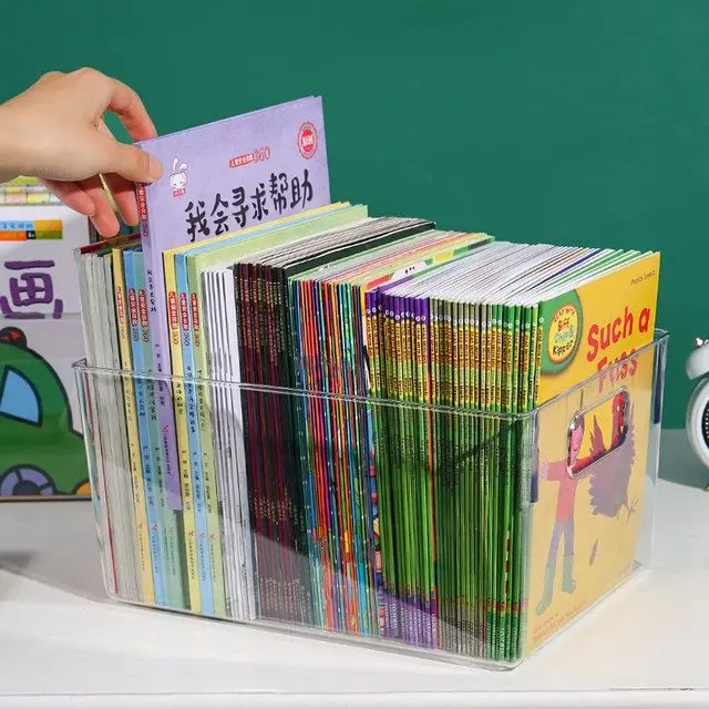 Transparent And Minimalist Magazine Storage And Organization Shelf Desktop Bookshelf Dust-Proof Storage Book Box For Writer