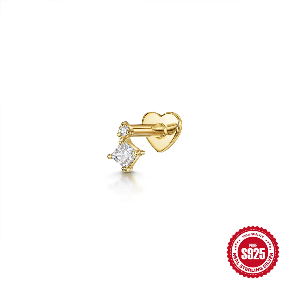 FIOROYAL 5 paia di orecchini ipoallergenici in argento Sterling, 20 g, con retro piatto cartilagine, orecchini a perno in opale, in oro bianco 18 carati, per orecchie sensibili, rame