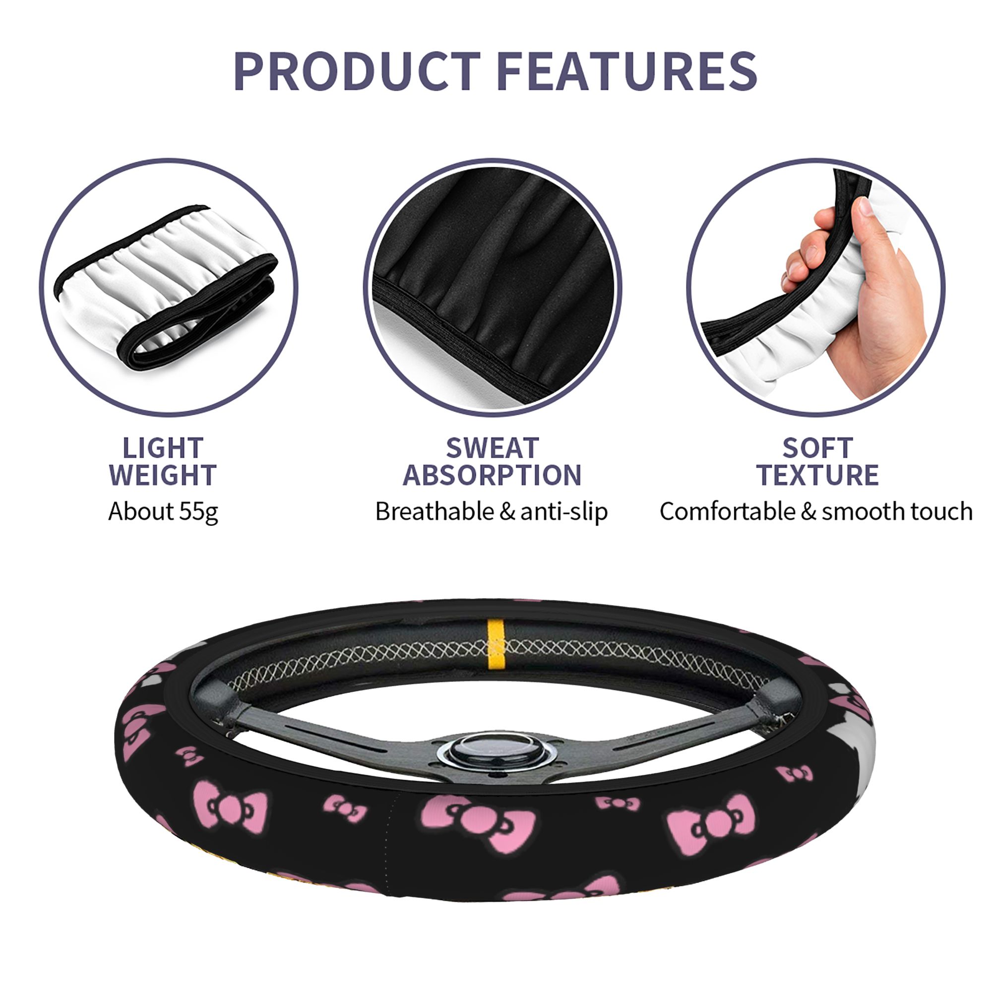 Hello Kitty Steering Wheel Cover – Cute and Pink Car Style