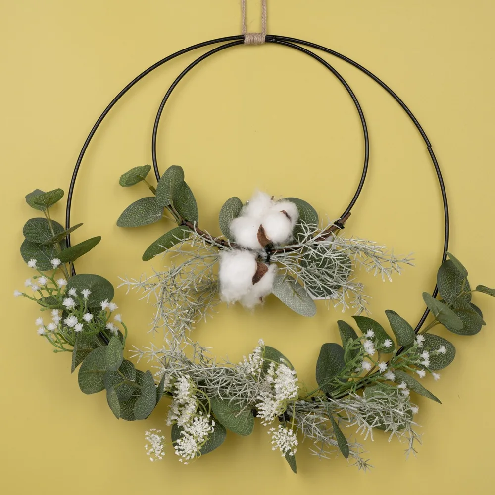 

Artificial Eucalyptus Garland Silk Fake Ivy Vines Greenery Rattan Plants Wreath for Wall Room Garden Home Wedding Decor