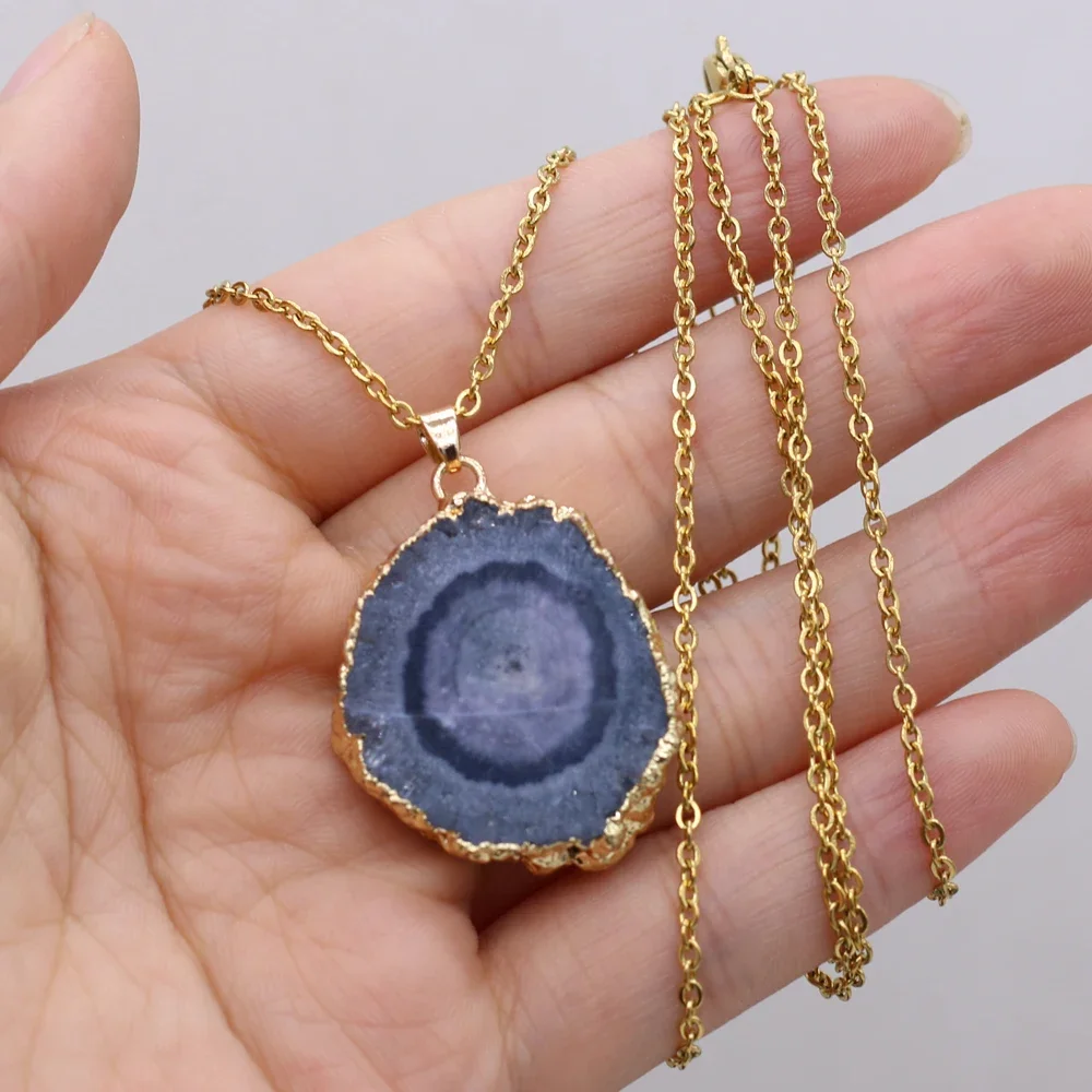 Girls Geode Charm Necklace Jewelry Druzy Freeform Rock Magic Stone Pendant  Natural Gemstone Crystal Quartz | Wish