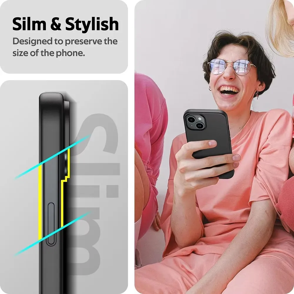 Luxury Matte Silicone Soft Case - Premium Solid Black Back Cover