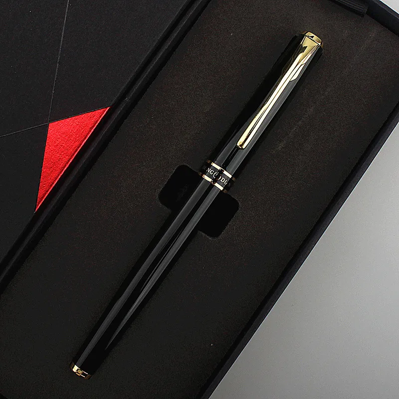 Luxury HongDian black gold clip Fountain Pen Fine 0.5mm Business Office School Supplies Ink Pens