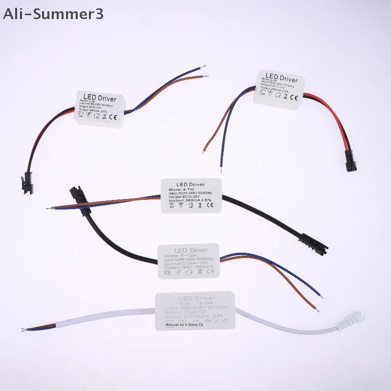 1개 1-3W 3-5W 4-7W 8-12W 12-18W 18-24W 절연형 LED 드라이버 전원 공급 장치 조정 가능한 정전압 260mA 조명 변압기