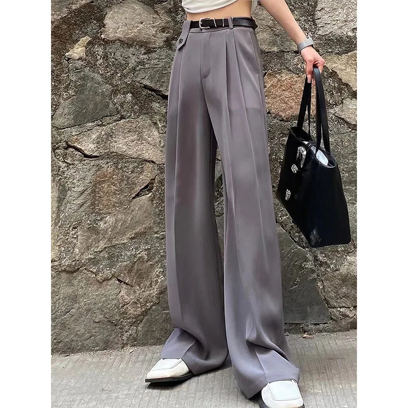 

Drooping Wide-Leg Pants Children's Design Sense Niche High Waist Narrow Version Casual Mopping Pants Loose Slimming Professional