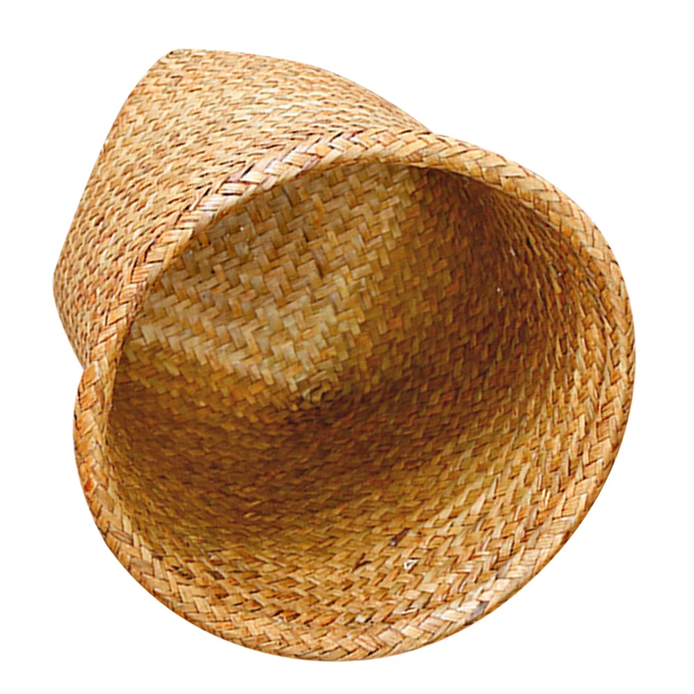 

Straw Woven Basket Natural Shelf Basket Living Room Flower Basket Home Supply Size M