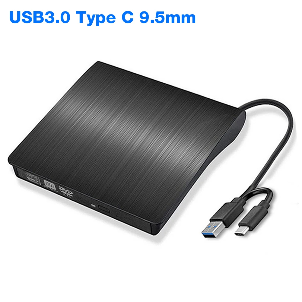 USB 3.0/USB 3.0 + Type-C Optical Drive Case Slim DVD External Enclosure 9.5mm/12.7mm SATA To USB CD ROM ODD Case Box for Laptop