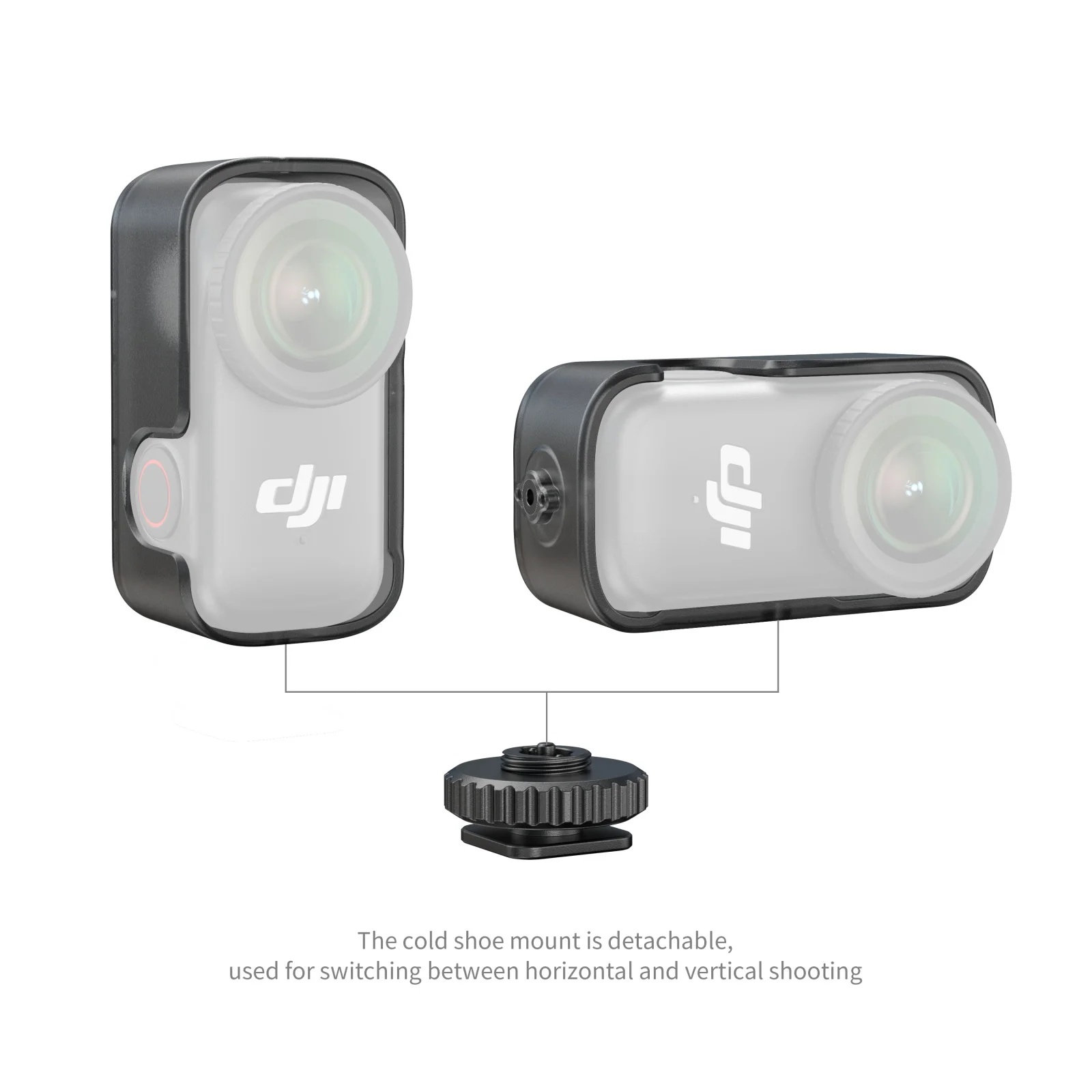 Nano Action Camera Cage with Cold Shoe Mount for DJI Osmo Nano Horizontal/Vertic