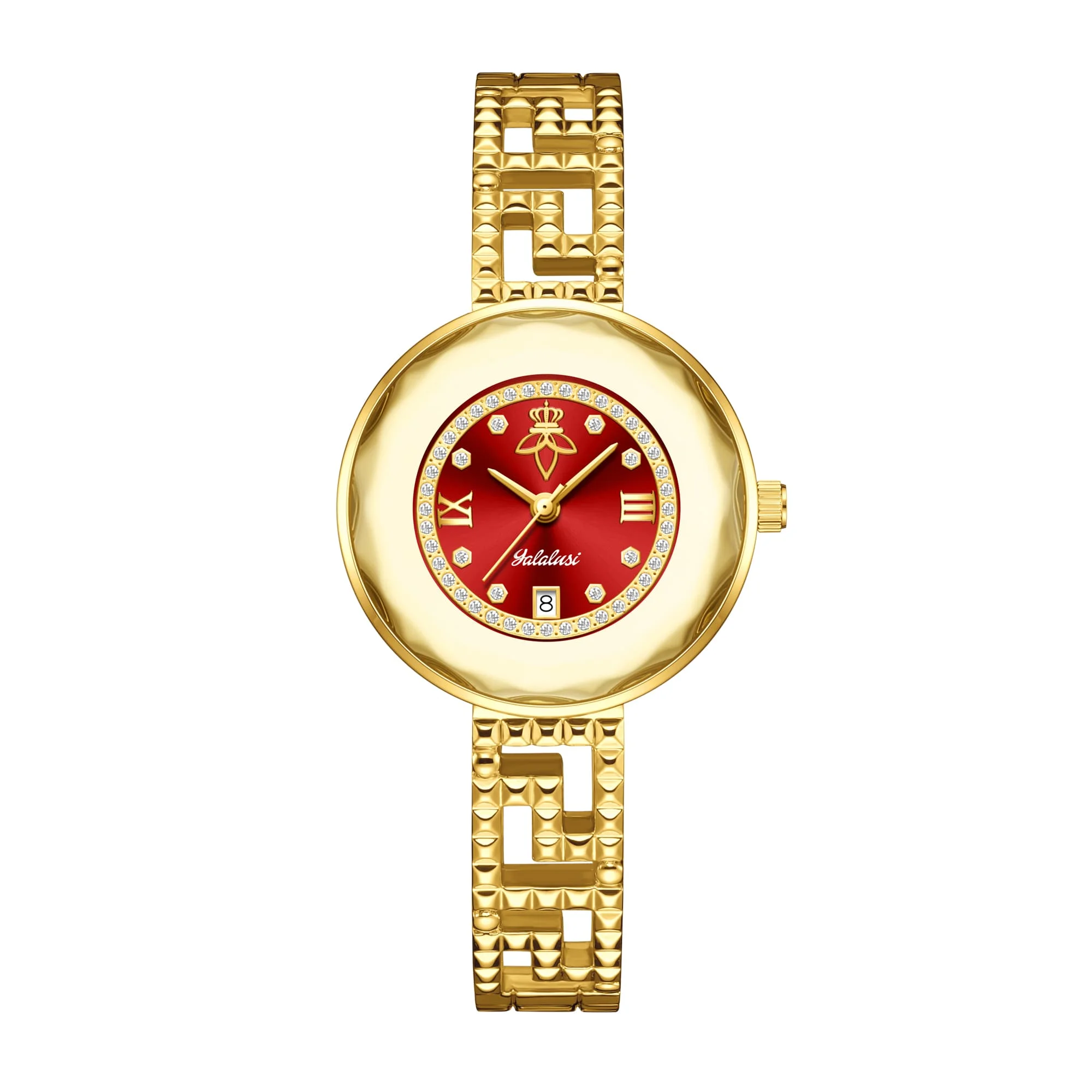 Elegant Women's Luxury Diamond-Studded Bracelet Watch - Water-Resistant Quartz Timepiece
