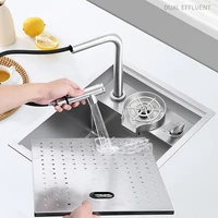 SUS 304 Stainless Steel Hidden Island Sink Rice Grain Embossing Prevent Scratches Handmade Single Cup Rinser kitchen Sinks 2