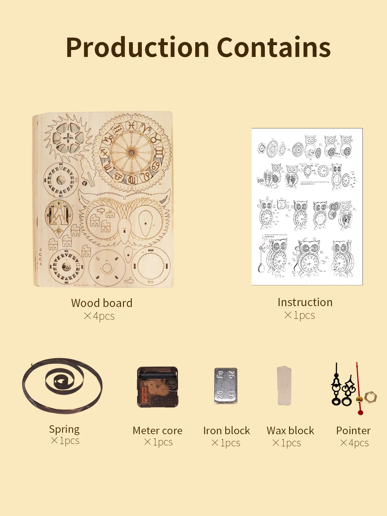 3D Wooden Puzzle Owl Clock Model Kits To Build Wooden Construction Handmade Craft Unique Christmas Gift 6