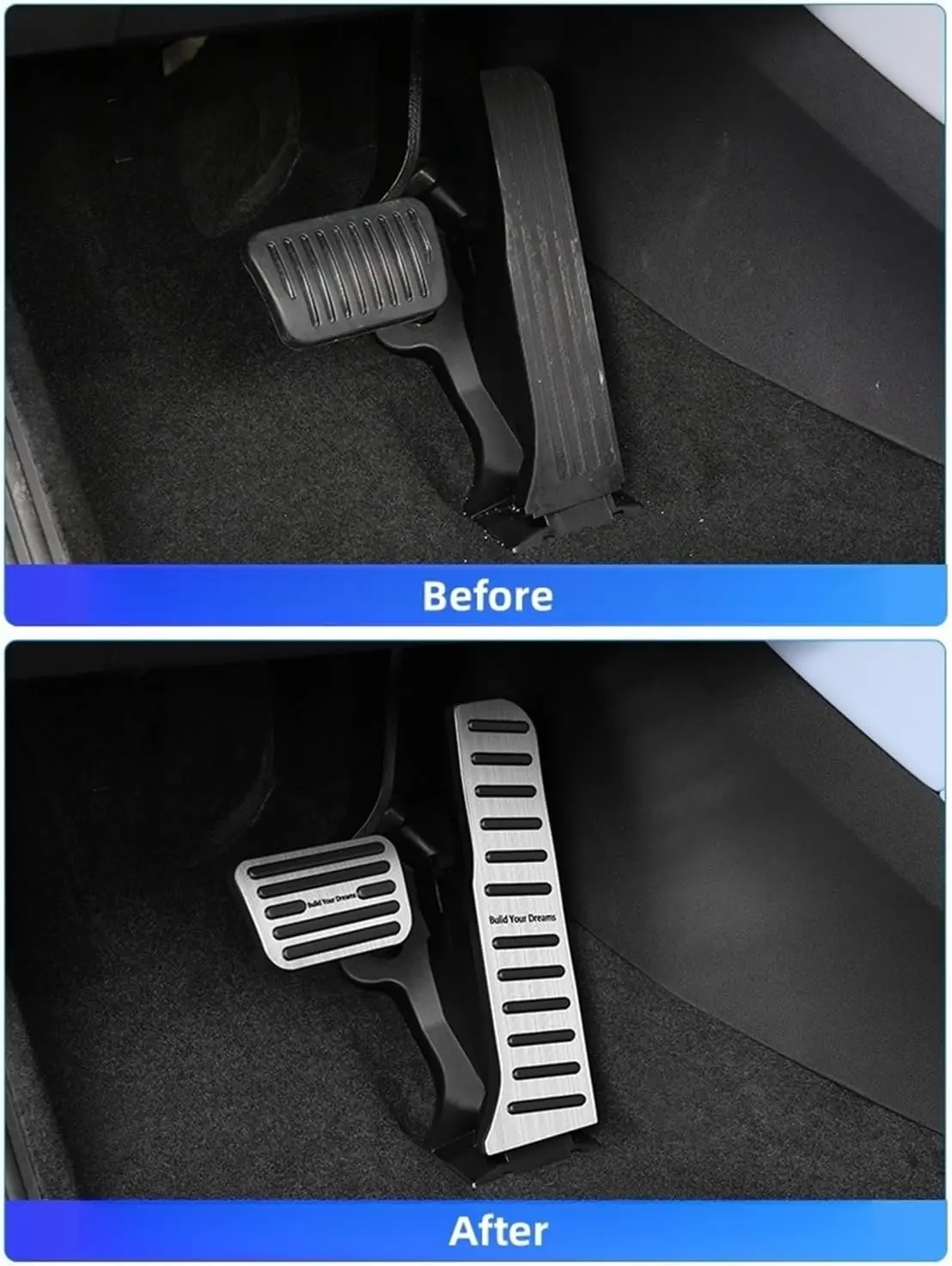 For BYD Seal EV Alumium Alloy Car Accelerator Brake Pedals Anti-Slip Car Fuel Foot Pedal Covers Accessories car pedals pedal cover stainless steel pedal cover