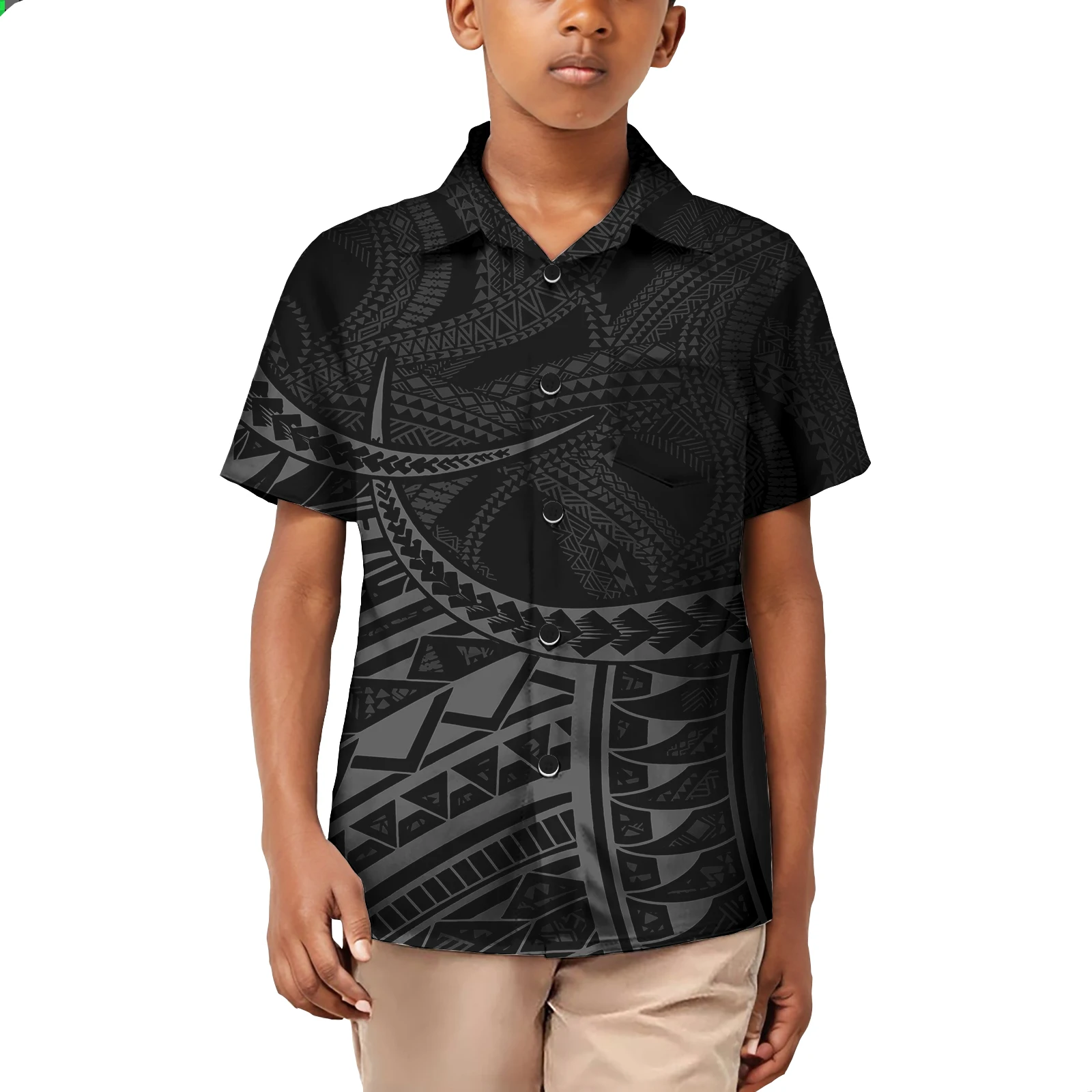 Tonga Fiji Custom Printed Polynesian Aloha Shirts For Boy Toddler Summer Hawaiian Short-Sleeve Shirt For Kids Plus Size 3
