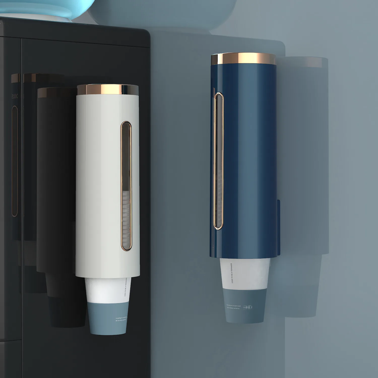 Self-designed luxury disposable cups cup-taking device, paper cup-dropping device, water dispenser, cup holder and cup storage