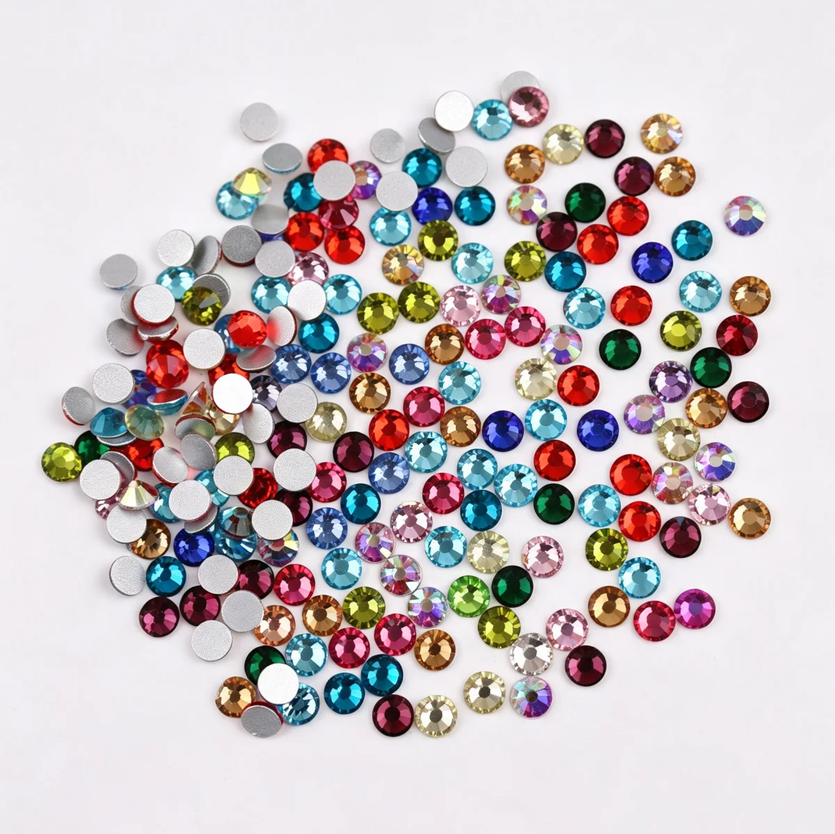 Elegant Assortment of Colorful Glass Crystal Flatback Rhinestones for DIY Nail Art and Crafts